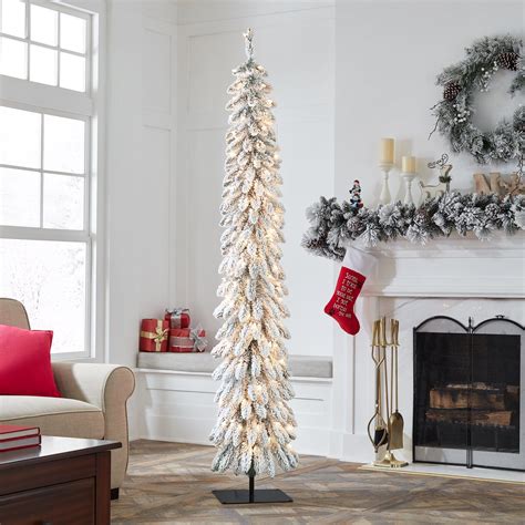 flocked pencil christmas tree decorating ideas|pencil christmas tree on sale.